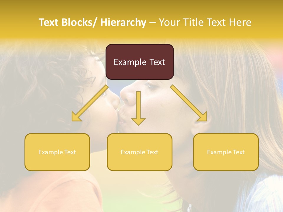 Family Love - Mother And Son Portrait Kissing Outdoors On A Sunny Day PowerPoint Template