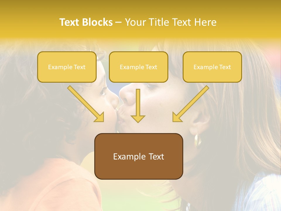 Family Love - Mother And Son Portrait Kissing Outdoors On A Sunny Day PowerPoint Template