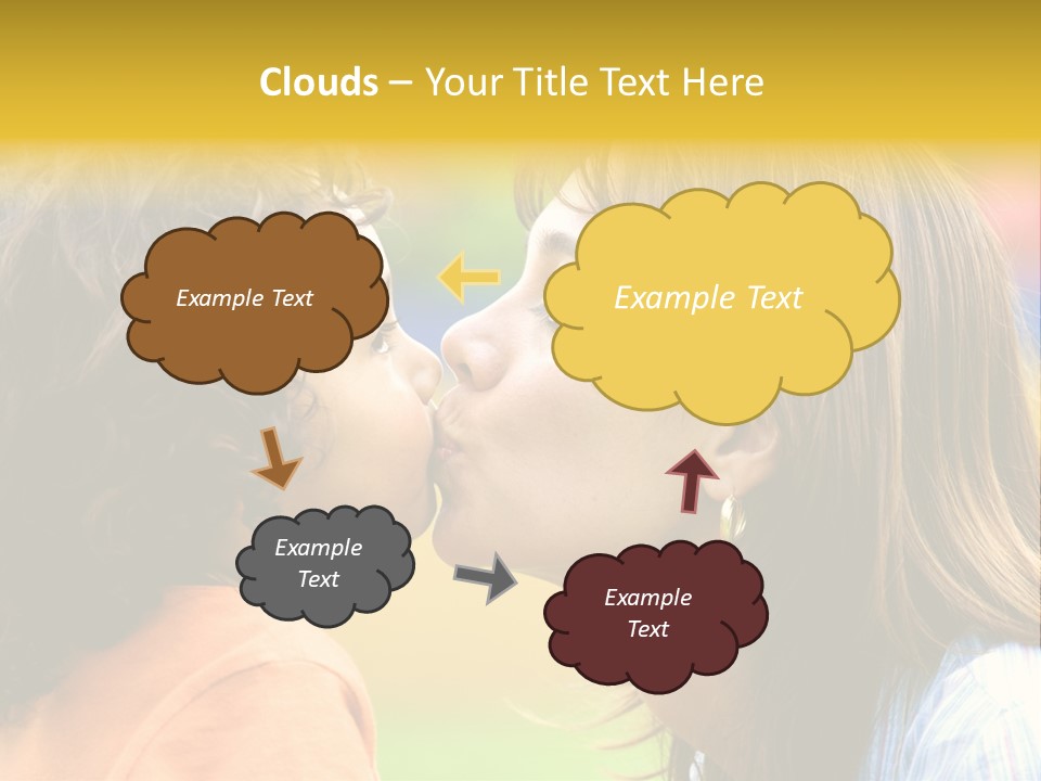 Family Love - Mother And Son Portrait Kissing Outdoors On A Sunny Day PowerPoint Template