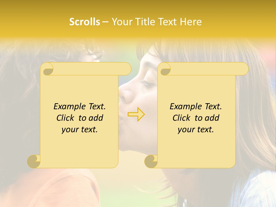 Family Love - Mother And Son Portrait Kissing Outdoors On A Sunny Day PowerPoint Template