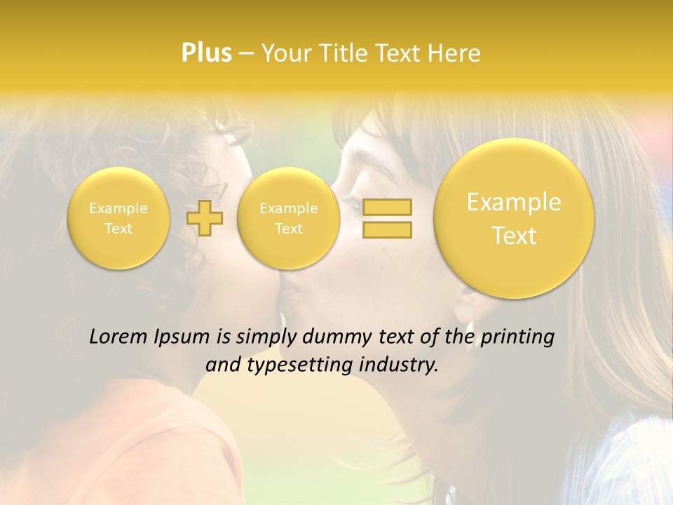 Family Love - Mother And Son Portrait Kissing Outdoors On A Sunny Day PowerPoint Template