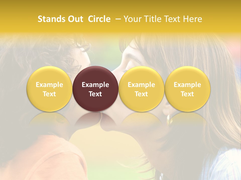 Family Love - Mother And Son Portrait Kissing Outdoors On A Sunny Day PowerPoint Template