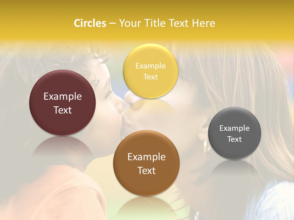 Family Love - Mother And Son Portrait Kissing Outdoors On A Sunny Day PowerPoint Template