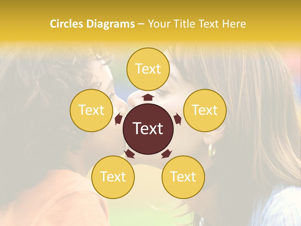 Family Love - Mother And Son Portrait Kissing Outdoors On A Sunny Day PowerPoint Template