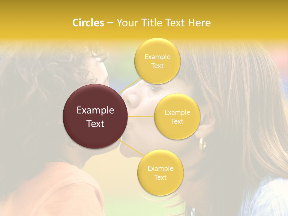 Family Love - Mother And Son Portrait Kissing Outdoors On A Sunny Day PowerPoint Template