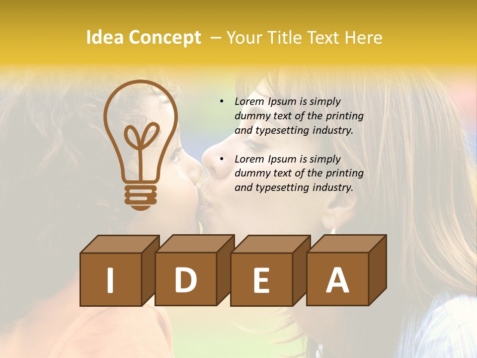 Family Love - Mother And Son Portrait Kissing Outdoors On A Sunny Day PowerPoint Template