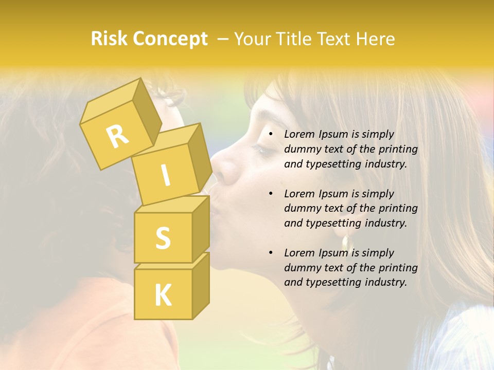 Family Love - Mother And Son Portrait Kissing Outdoors On A Sunny Day PowerPoint Template