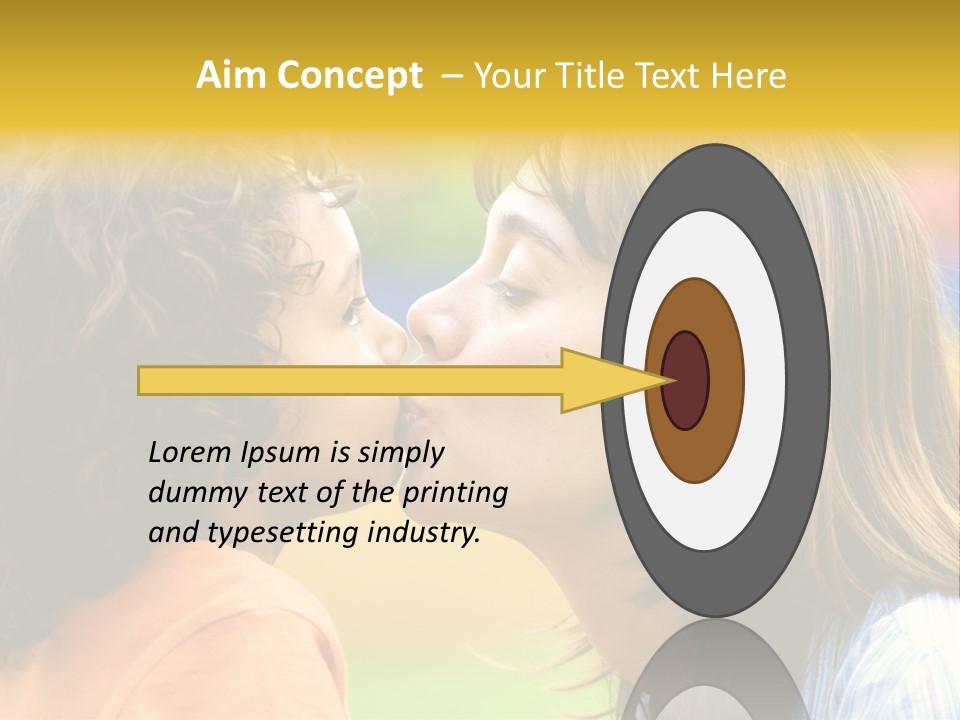 Family Love - Mother And Son Portrait Kissing Outdoors On A Sunny Day PowerPoint Template