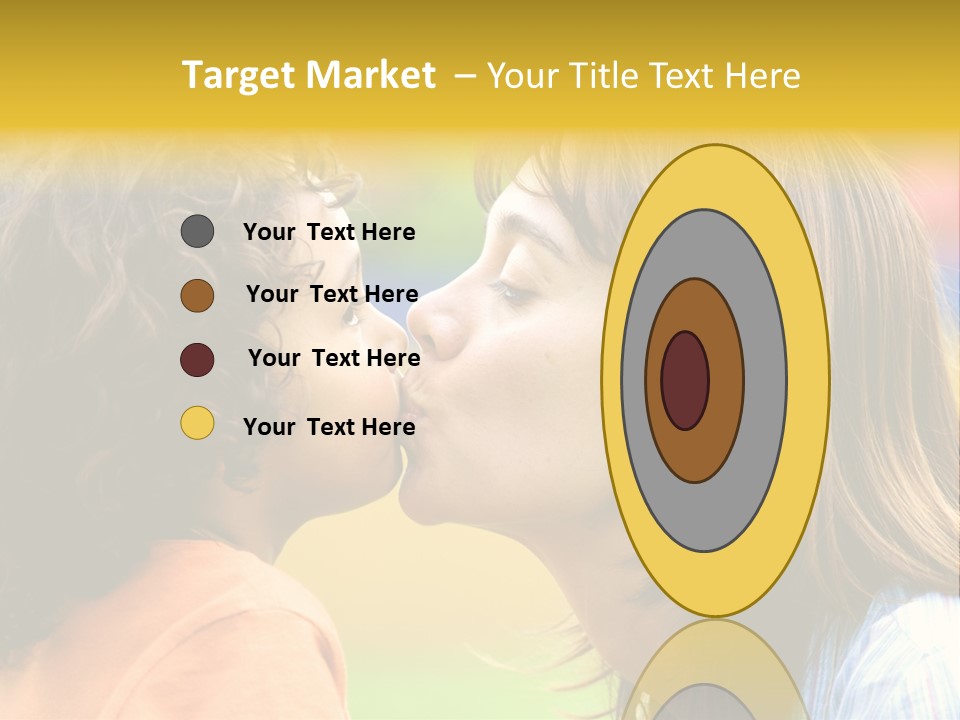 Family Love - Mother And Son Portrait Kissing Outdoors On A Sunny Day PowerPoint Template