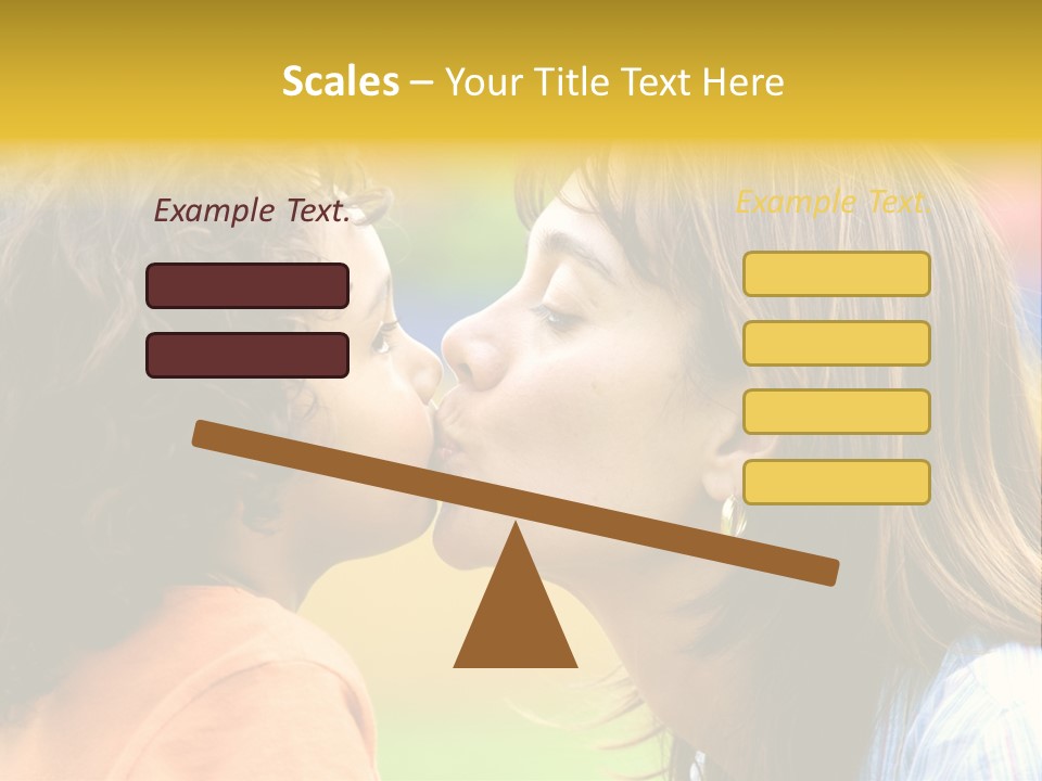 Family Love - Mother And Son Portrait Kissing Outdoors On A Sunny Day PowerPoint Template