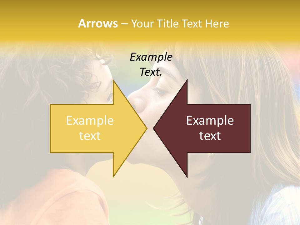 Family Love - Mother And Son Portrait Kissing Outdoors On A Sunny Day PowerPoint Template