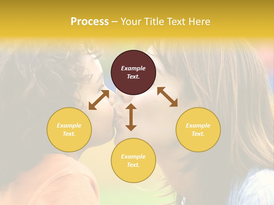 Family Love - Mother And Son Portrait Kissing Outdoors On A Sunny Day PowerPoint Template