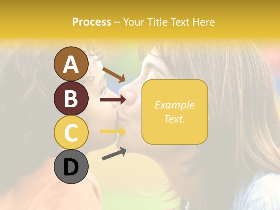Family Love - Mother And Son Portrait Kissing Outdoors On A Sunny Day PowerPoint Template