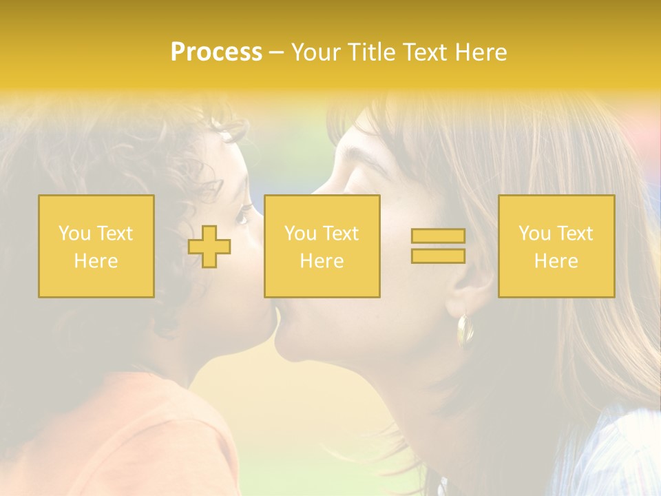 Family Love - Mother And Son Portrait Kissing Outdoors On A Sunny Day PowerPoint Template