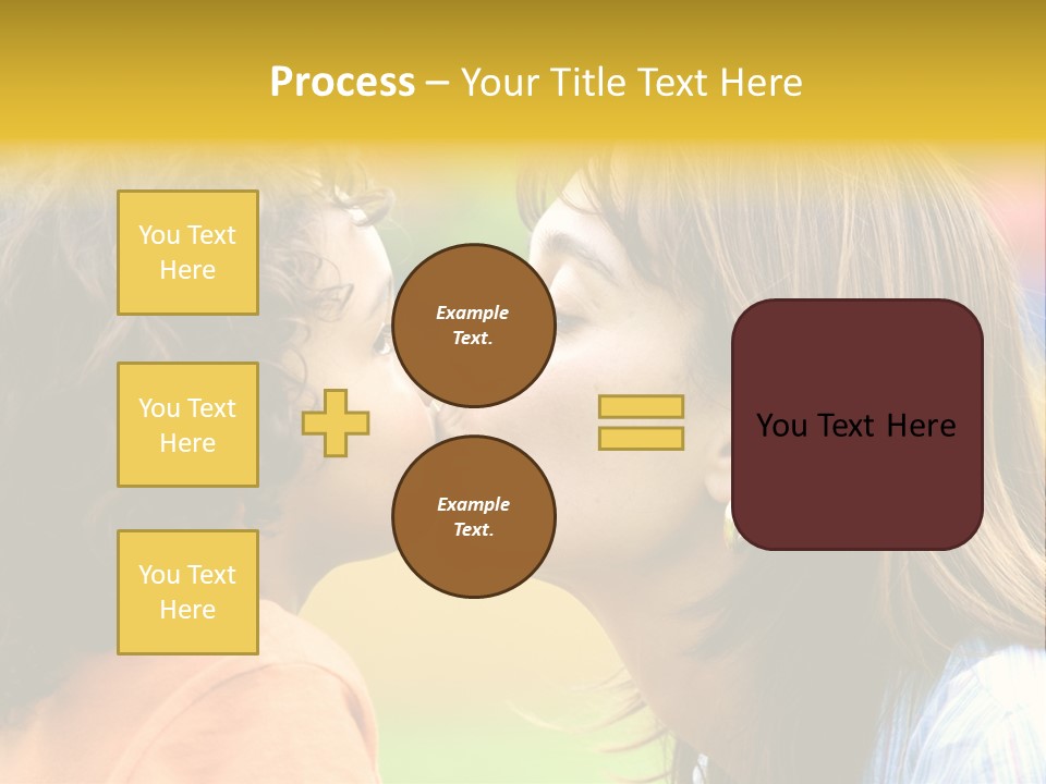 Family Love - Mother And Son Portrait Kissing Outdoors On A Sunny Day PowerPoint Template