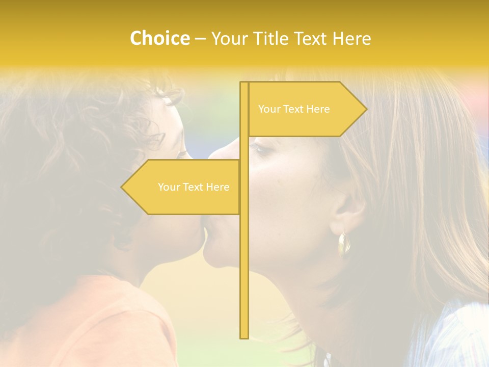 Family Love - Mother And Son Portrait Kissing Outdoors On A Sunny Day PowerPoint Template