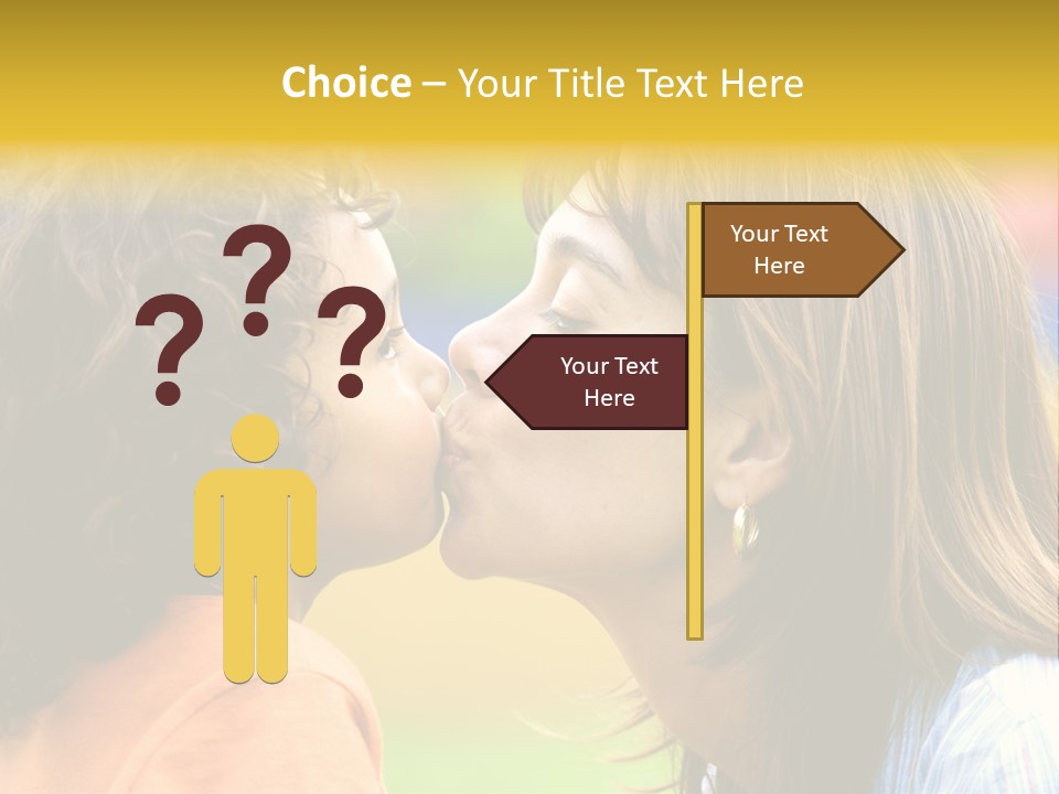Family Love - Mother And Son Portrait Kissing Outdoors On A Sunny Day PowerPoint Template