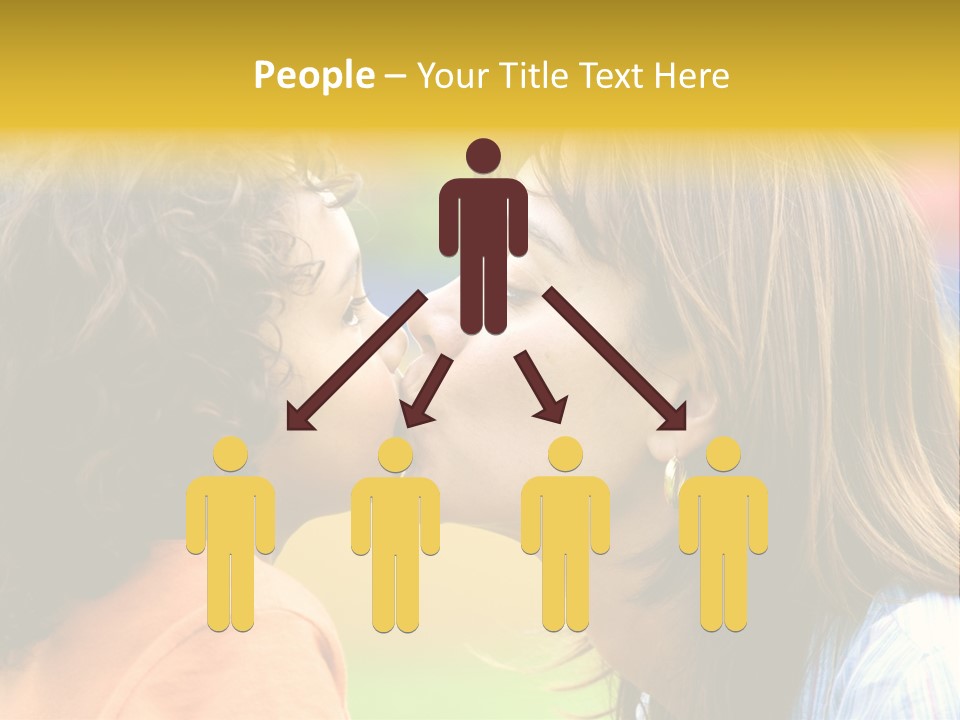 Family Love - Mother And Son Portrait Kissing Outdoors On A Sunny Day PowerPoint Template