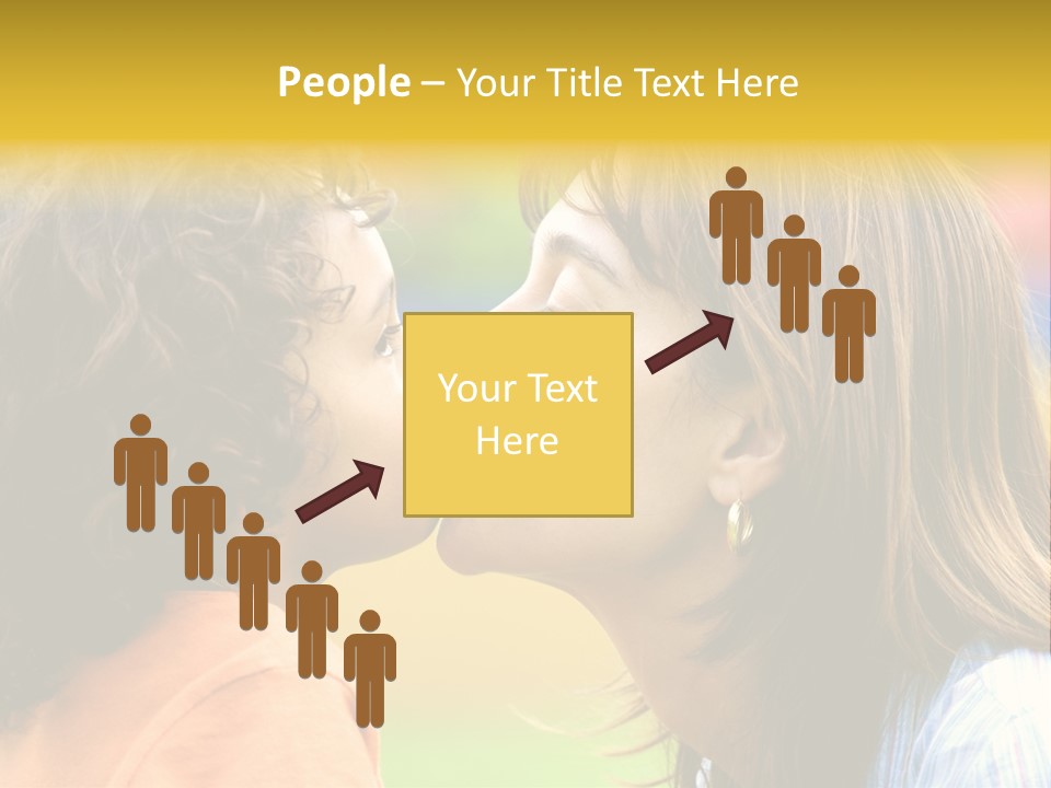 Family Love - Mother And Son Portrait Kissing Outdoors On A Sunny Day PowerPoint Template
