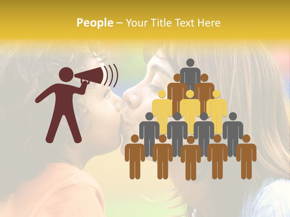 Family Love - Mother And Son Portrait Kissing Outdoors On A Sunny Day PowerPoint Template