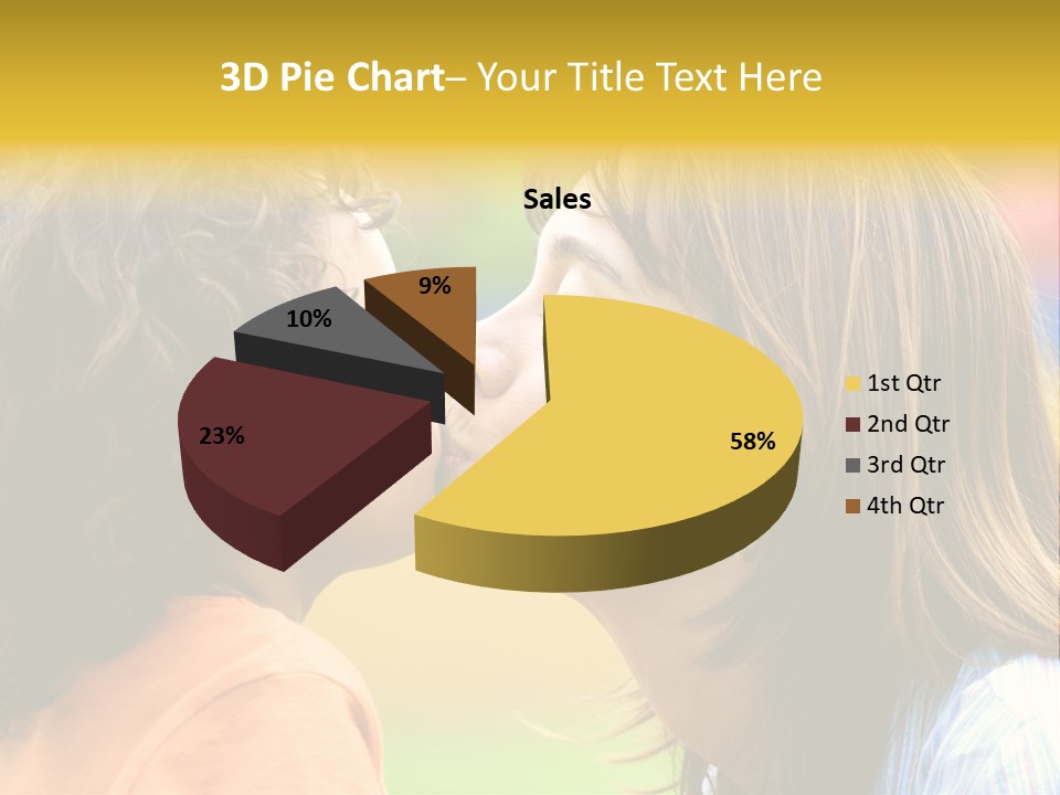Family Love - Mother And Son Portrait Kissing Outdoors On A Sunny Day PowerPoint Template