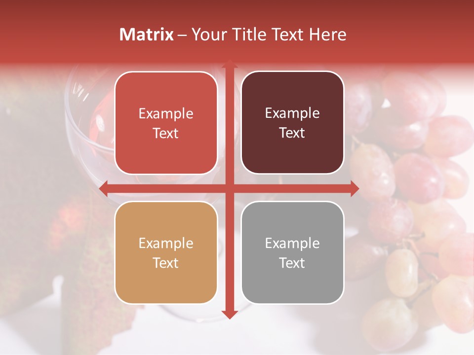 Glass Of Rose Wine And Rose Grapes. Low Dof, Focal Point Is On Wine PowerPoint Template