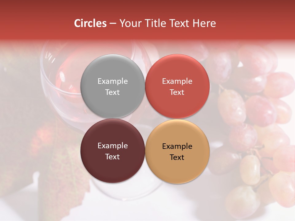 Glass Of Rose Wine And Rose Grapes. Low Dof, Focal Point Is On Wine PowerPoint Template