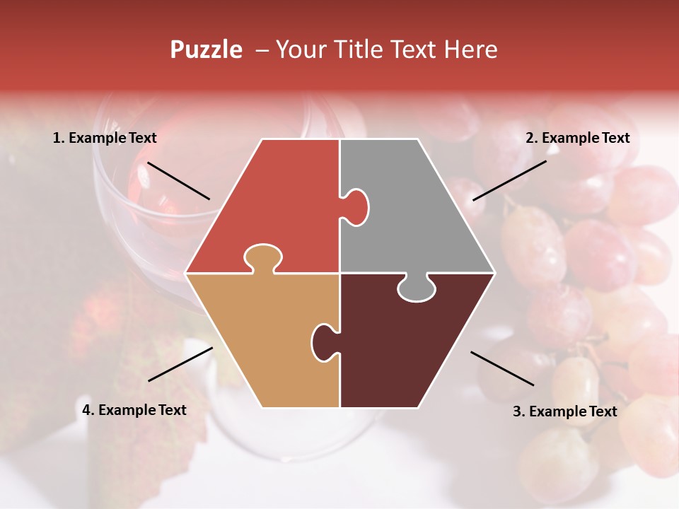 Glass Of Rose Wine And Rose Grapes. Low Dof, Focal Point Is On Wine PowerPoint Template