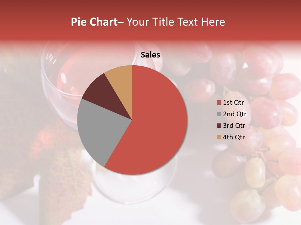 Glass Of Rose Wine And Rose Grapes. Low Dof, Focal Point Is On Wine PowerPoint Template