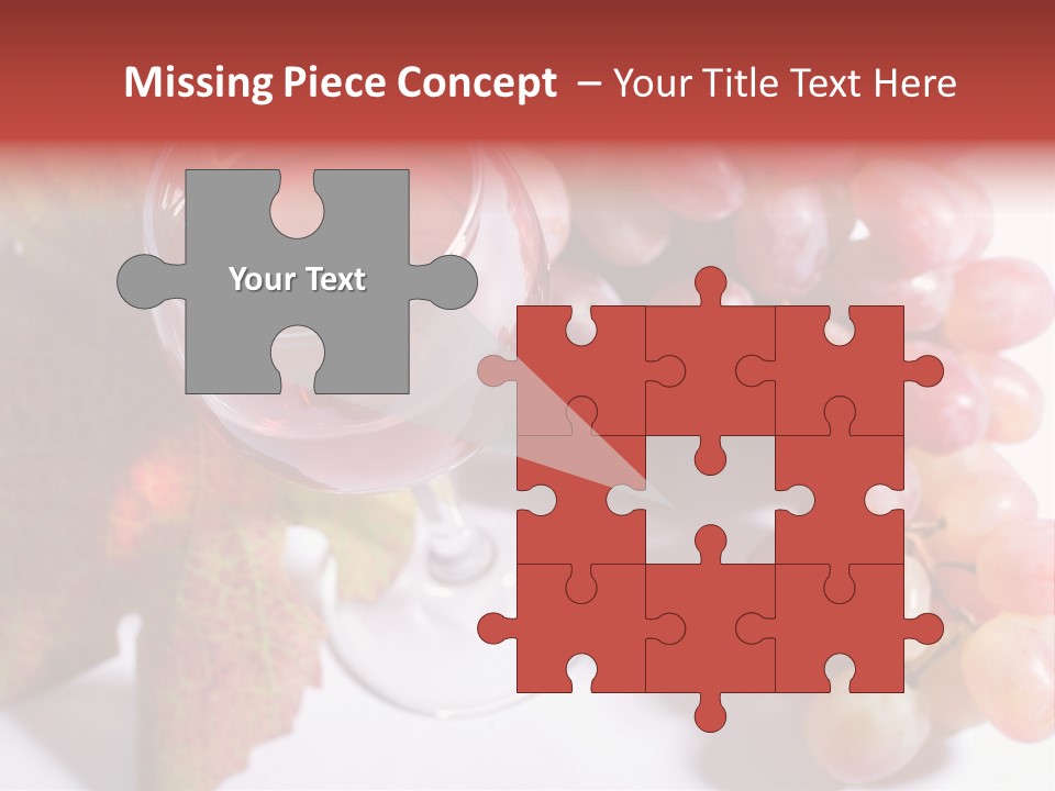 Glass Of Rose Wine And Rose Grapes. Low Dof, Focal Point Is On Wine PowerPoint Template