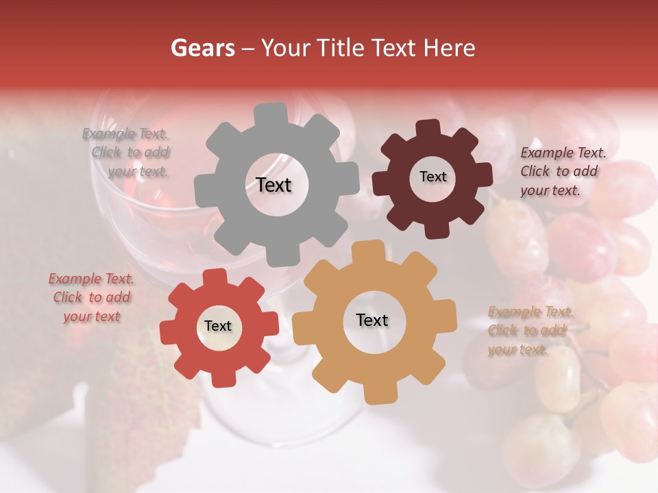 Glass Of Rose Wine And Rose Grapes. Low Dof, Focal Point Is On Wine PowerPoint Template