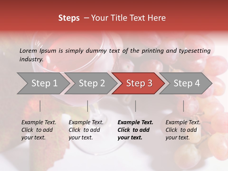 Glass Of Rose Wine And Rose Grapes. Low Dof, Focal Point Is On Wine PowerPoint Template