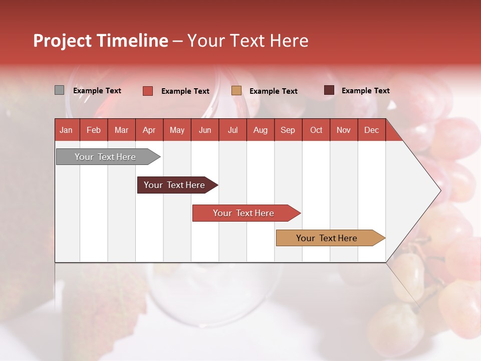 Glass Of Rose Wine And Rose Grapes. Low Dof, Focal Point Is On Wine PowerPoint Template