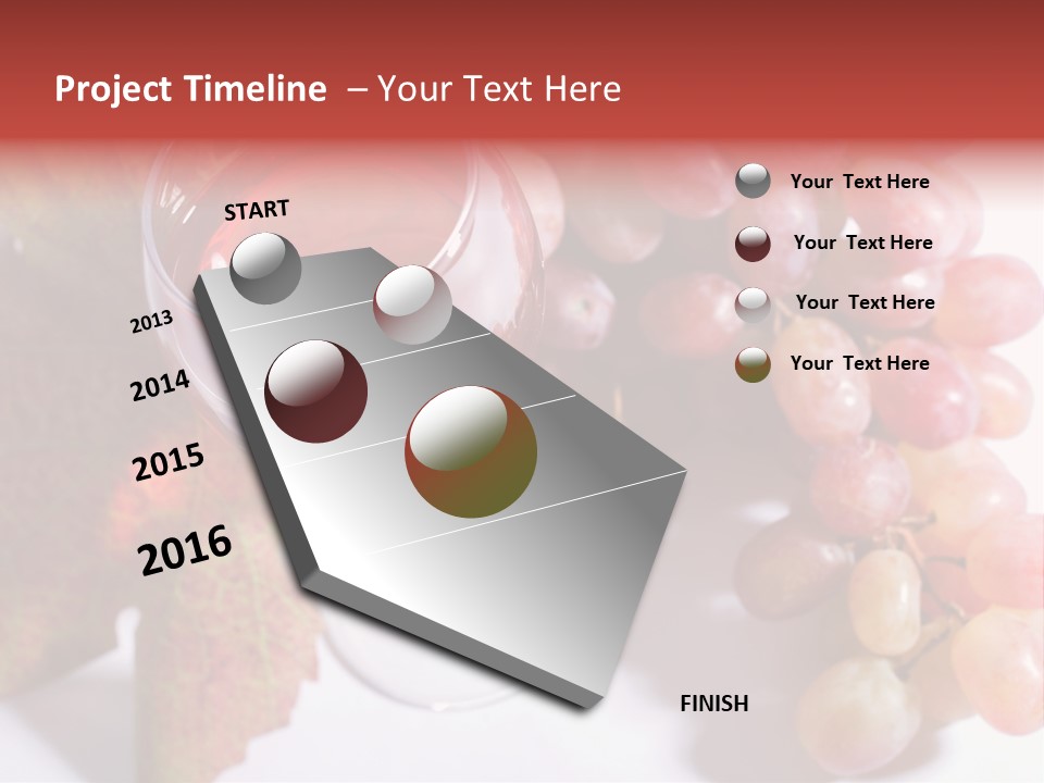 Glass Of Rose Wine And Rose Grapes. Low Dof, Focal Point Is On Wine PowerPoint Template