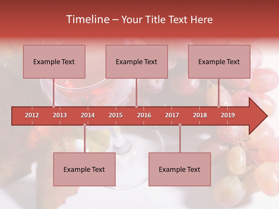 Glass Of Rose Wine And Rose Grapes. Low Dof, Focal Point Is On Wine PowerPoint Template