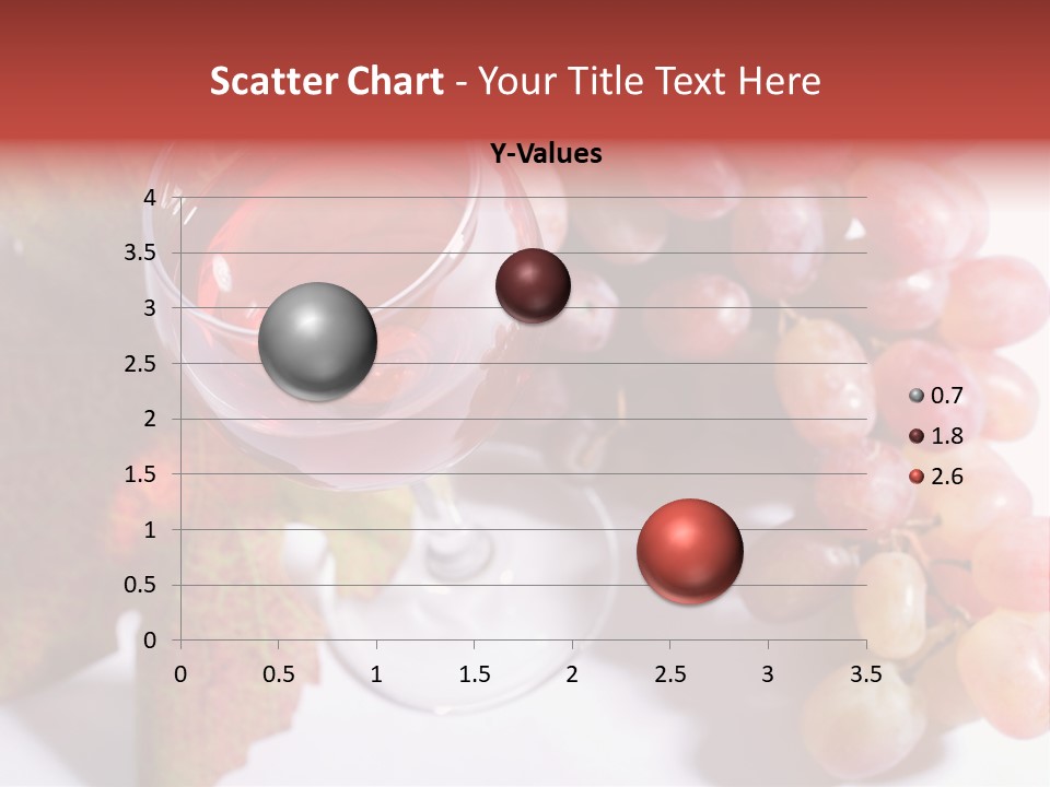 Glass Of Rose Wine And Rose Grapes. Low Dof, Focal Point Is On Wine PowerPoint Template