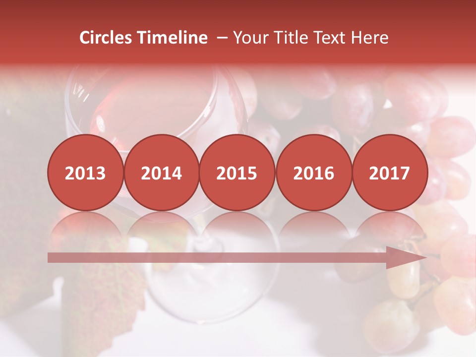 Glass Of Rose Wine And Rose Grapes. Low Dof, Focal Point Is On Wine PowerPoint Template