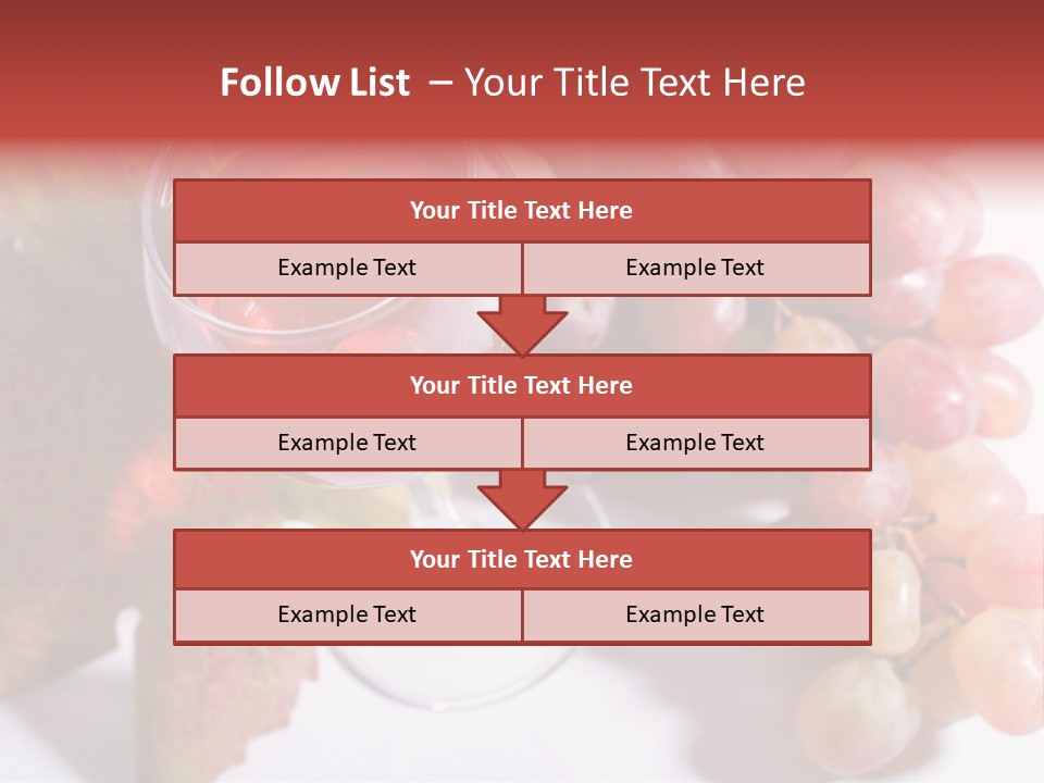 Glass Of Rose Wine And Rose Grapes. Low Dof, Focal Point Is On Wine PowerPoint Template