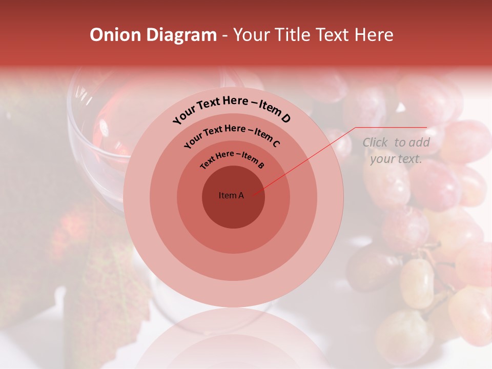 Glass Of Rose Wine And Rose Grapes. Low Dof, Focal Point Is On Wine PowerPoint Template