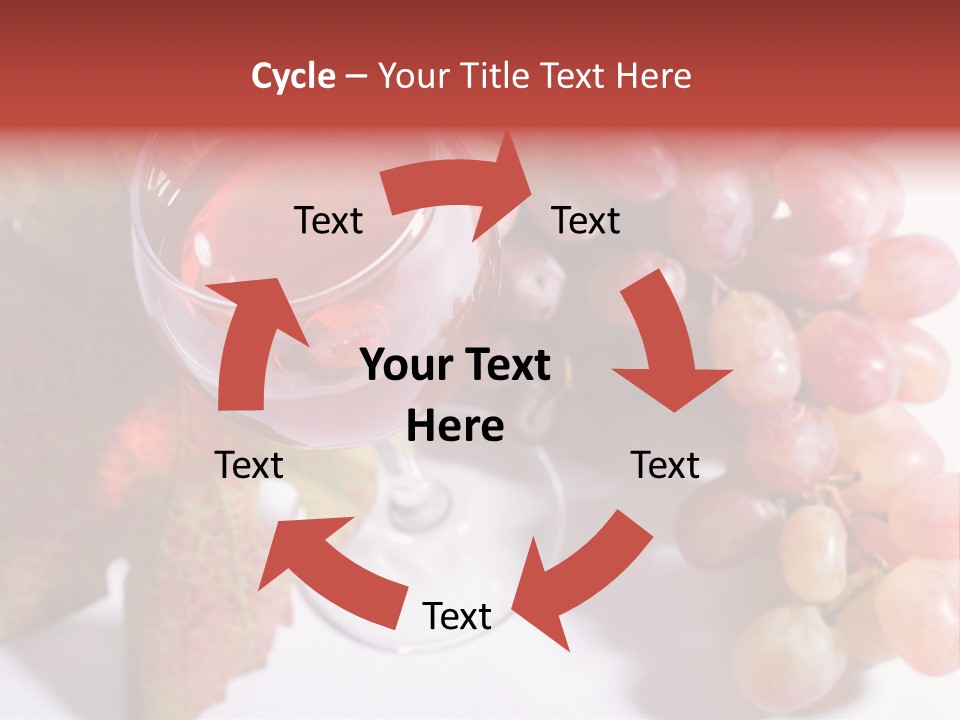 Glass Of Rose Wine And Rose Grapes. Low Dof, Focal Point Is On Wine PowerPoint Template