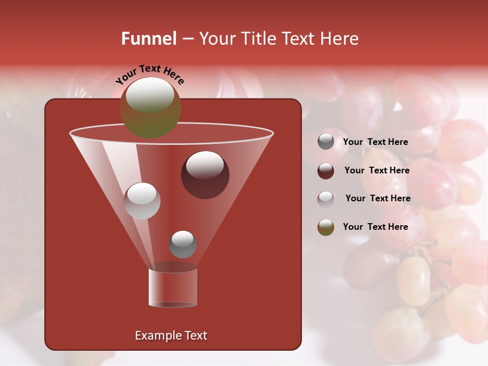 Glass Of Rose Wine And Rose Grapes. Low Dof, Focal Point Is On Wine PowerPoint Template