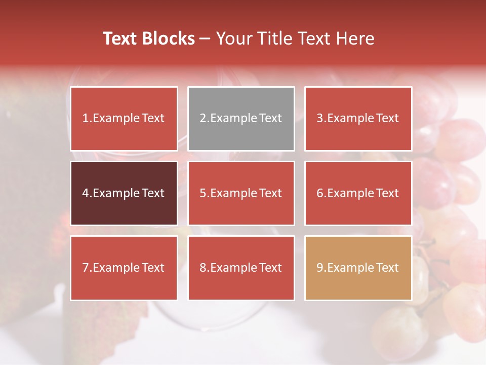 Glass Of Rose Wine And Rose Grapes. Low Dof, Focal Point Is On Wine PowerPoint Template