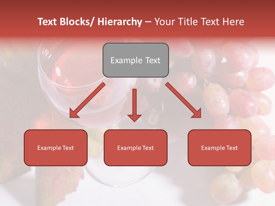 Glass Of Rose Wine And Rose Grapes. Low Dof, Focal Point Is On Wine PowerPoint Template