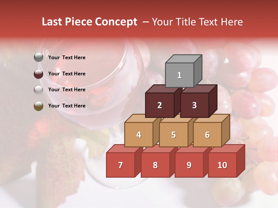 Glass Of Rose Wine And Rose Grapes. Low Dof, Focal Point Is On Wine PowerPoint Template