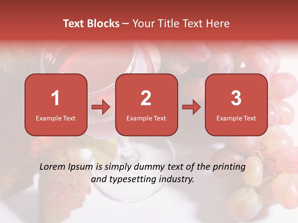 Glass Of Rose Wine And Rose Grapes. Low Dof, Focal Point Is On Wine PowerPoint Template