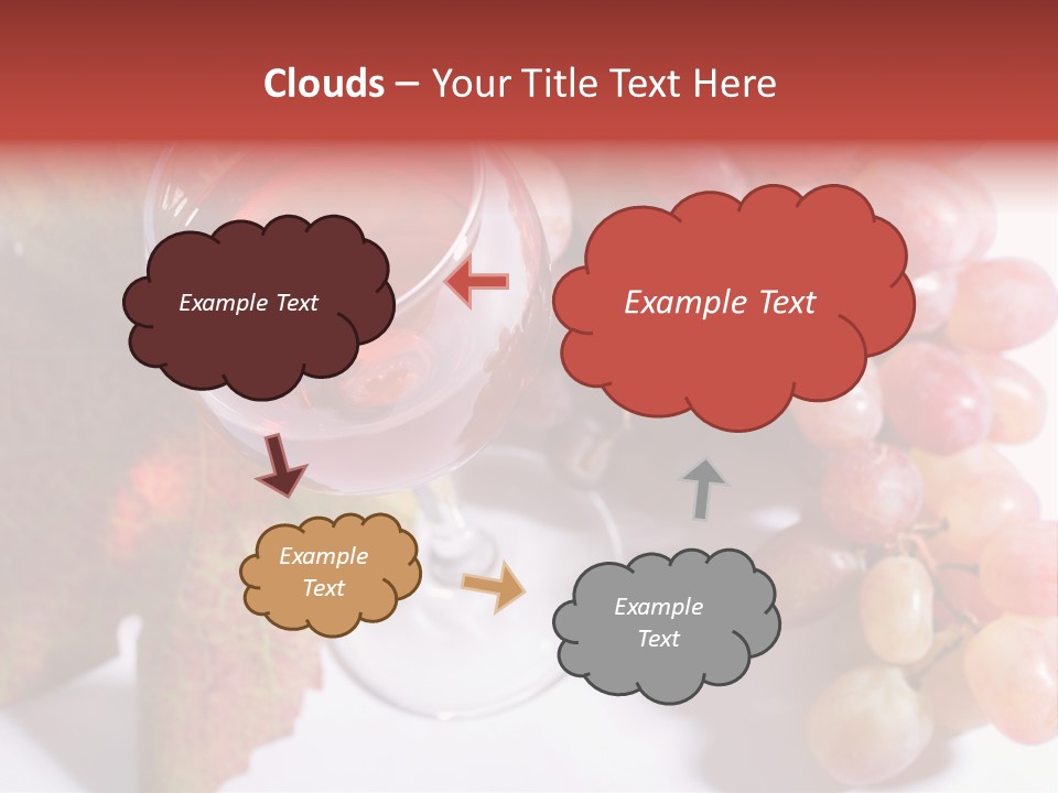 Glass Of Rose Wine And Rose Grapes. Low Dof, Focal Point Is On Wine PowerPoint Template