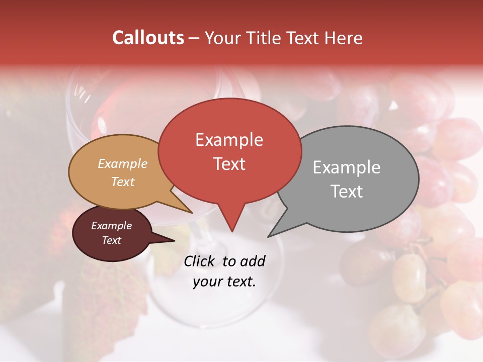 Glass Of Rose Wine And Rose Grapes. Low Dof, Focal Point Is On Wine PowerPoint Template