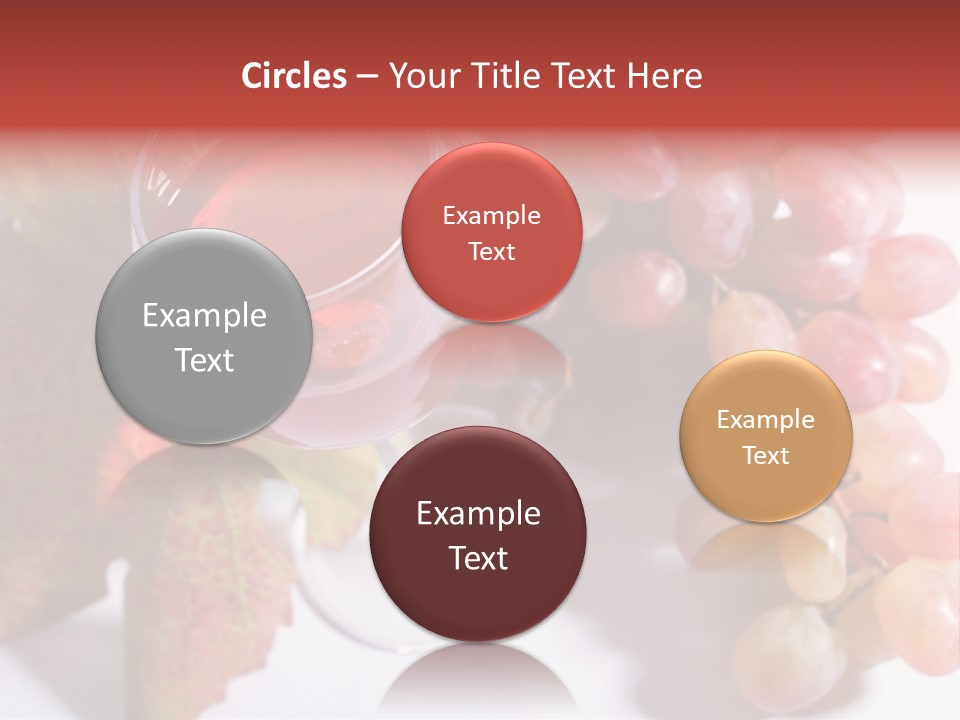 Glass Of Rose Wine And Rose Grapes. Low Dof, Focal Point Is On Wine PowerPoint Template