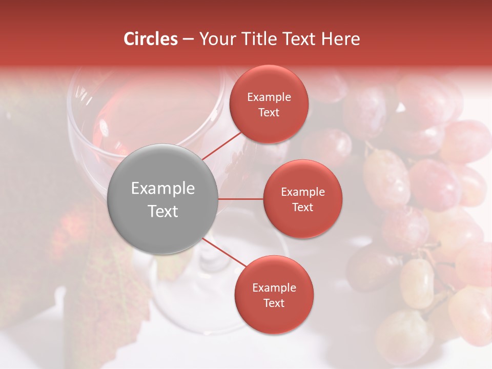 Glass Of Rose Wine And Rose Grapes. Low Dof, Focal Point Is On Wine PowerPoint Template