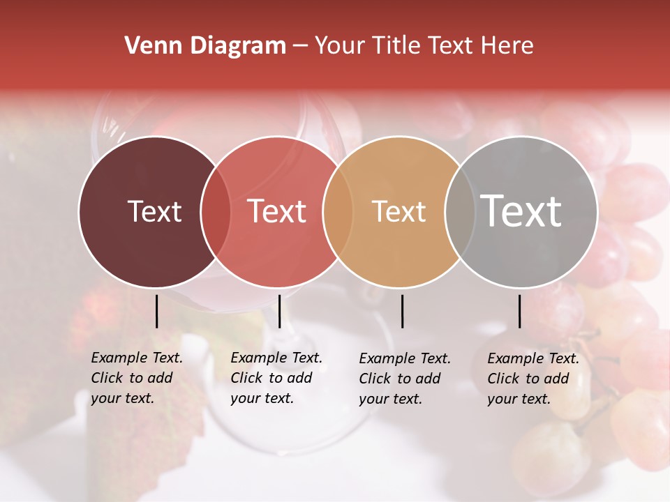 Glass Of Rose Wine And Rose Grapes. Low Dof, Focal Point Is On Wine PowerPoint Template